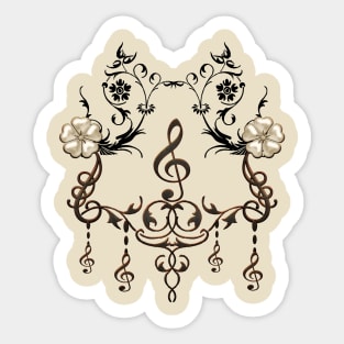 Music, decorative clef Sticker